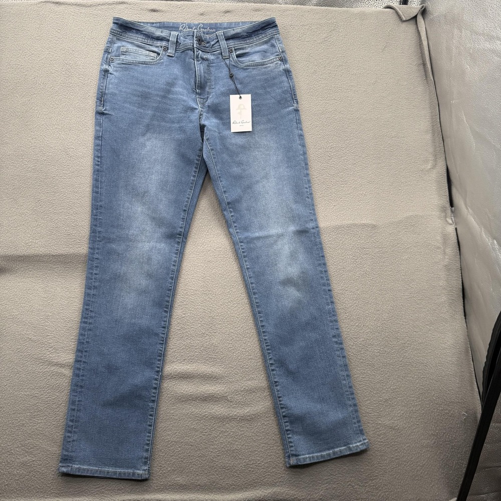Robert Graham Merton Jeans Mens 31x32 Light Wash Blue Slim Straight Stretch